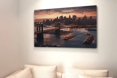 Canvas Schilderij - New York City - Night - Wanddecoratie - 120x80x2 cm