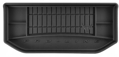 Rubberen Kofferbakmat – VW UP! Hatchback (2011-) – Bovenste Laadvloer – TPE – Op Maat – Organizerfunctie – Hoge Rand (5 cm)