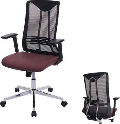 Ergonomische Bureaustoel - Draaistoel Kantoor - Comfortabel Werken - Verstelbare Armleuningen - 65 x 66 x 110 cm - Bordeauxrood
