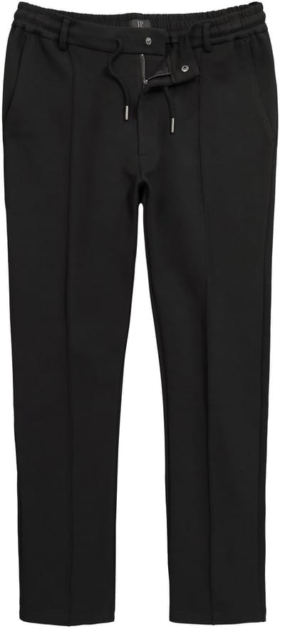 JP 1880 - Heren - Jersey-chino FLEXNAMIC® instapbroek met tailleband - Zwart - Maat 6XL
