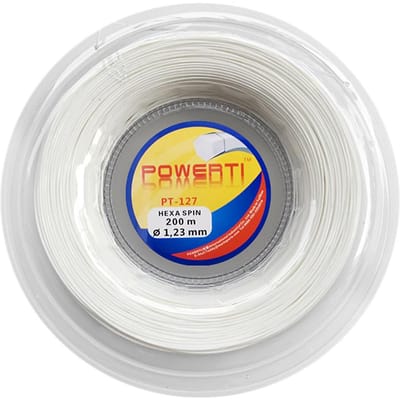 1,23 mm tennissnaar 200M/660FT krachtige vervangingssnaar voor tennisrackets 2 wit