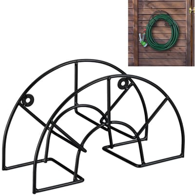 Slanghouder - voor 45 m 5/8" tuinslang - staal - waterslanghouder - zwart