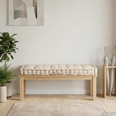 vidaXL - Palletvloerkussen - 120x80x10 - cm - katoen - beige
