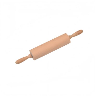 Houten deegroller - Ongeverfd en onbewerkt - Bakgereedschap - Middelgroot - 39 x 6 cm - Beukenhoutkleur - 1 stuk