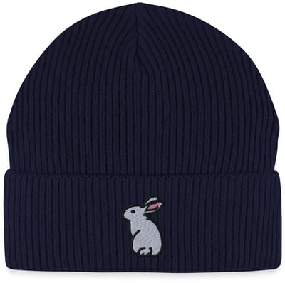 Geborduurd Zittend Konijn Uniseks Bio Fisherman Beanie