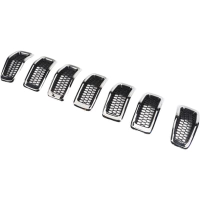 7 Pièces Grille de Pare-chocs Avant Inserts de Couverture 68138335AB Remplacement pour Jeep Cherokee 2014‑2018 black