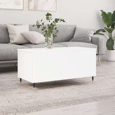 vidaXL - Salontafel - 90x44,5x45 - cm - bewerkt - hout - wit