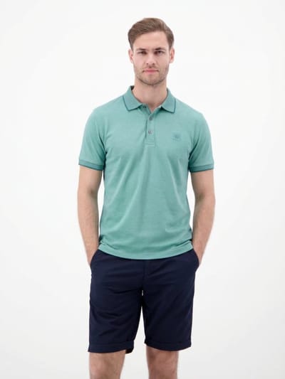 LERROS Effen poloshirt van piqué , Maat: S , Kleur: SOFT TEAL , 52% katoen, 48% polyester