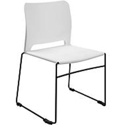 Topstar VISIT LITE bezoekersstoel, zonder armleuningen, stapelbaar tot 12 eenheden, B 440 x D 410 x H 450 mm, kunststof/staal, wit/zwart, 4 eenheden