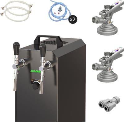 Complete set - Biertap - STREAM 50K - 2-lijns, tot 55 liter/uur - met 2x Fustkoppeling KeyKeg