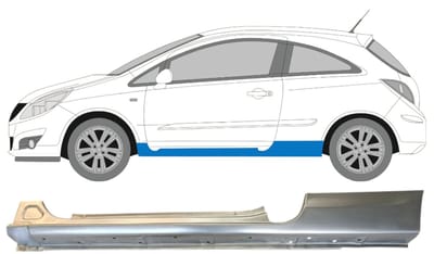 Volledige dorpel voor Opel Corsa D 2006-2015 / Links / HATCHBACK