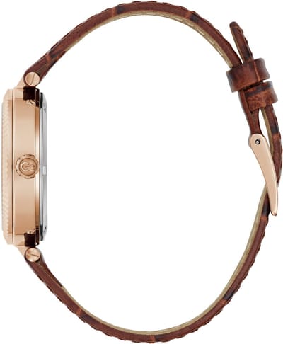 Gc Gc Flair Quartz Day & Date Watch Rosé Gouden Tint Case: 100% Roestvrij Staal | Armband: 100% Echte Leren 34 mm Z01020L9MF