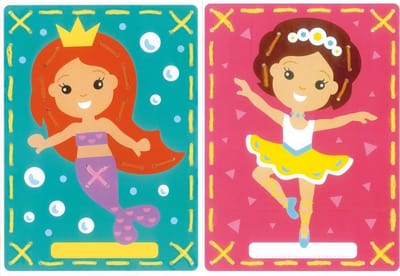 Vervaco - Borduurkaart kit - Ballerina en zeemeermin set van 2 - PN-0157765 - Borduren - Borduurpakket - Borduurpakket kind