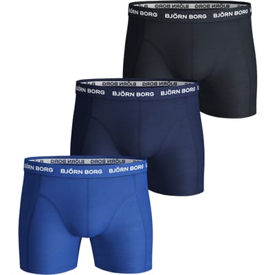 Bjorn Borg Solid Essential Heren Boxershort-3P-Blauw-Maat S