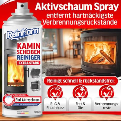 Professionele Haardglasreiniger met Actieve Schuimspray voor Roet en Vet - Extra Sterk