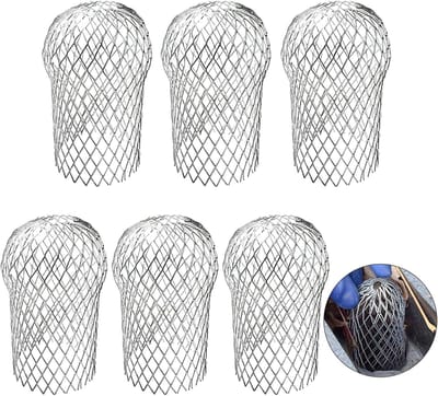 bladvanger regenpijp - 6 Stuks - Boldraadrooster - Regenpijp beschermer - Dakgootbeschermer - dakgootbeschermer - Tegen bladeren in dakgoot - Bladvanger - Anti Verstopping - voor het voorkomen van verstopping laat vuil achter