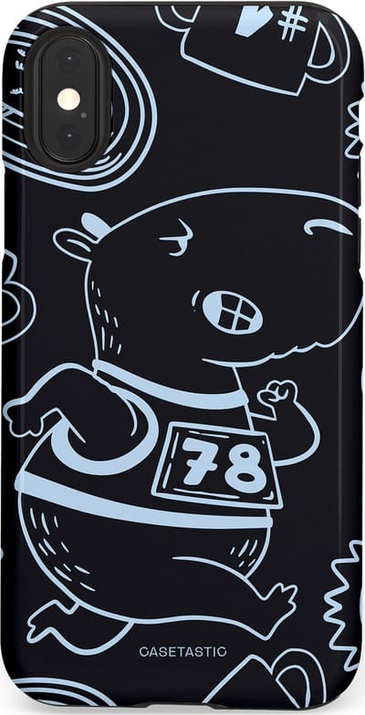 Casetastic Hoesje Geschikt voor Apple iPhone X/Xs - Stijlvolle Beschermende Duo-layer Case - Capibara kampioen