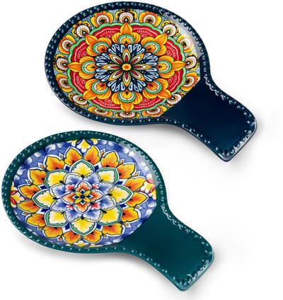 Dailygoods - vancasso Keramische lepelsteun, 19 cm lepelhouder voor de keuken, vaatwasmachinebestendig, donker