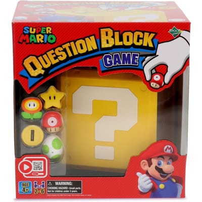 Super Mario Question Block Game- familie spel 2-6 spelers - vanaf 4 jaar- scan de QR code en zie hoe t werkt