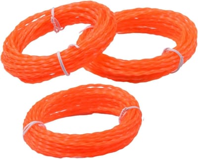 Gedraaide Trimmerlijn - Nylon Lijn - Gazon Onderhoud - Duurzaam Materiaal - 3 Stuks - Oranje