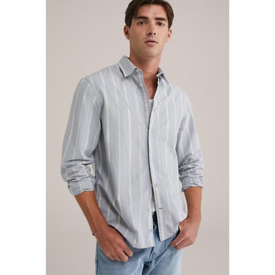 WE Fashion Shirt Greyish Blue Taglia: L | Camicie Casual Outlet | Uomo | Blu
