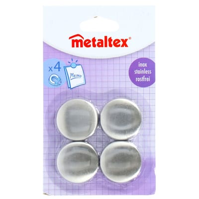 Metaltex Magneten 3,5 Cm Rvs Zilver 4 Stuks