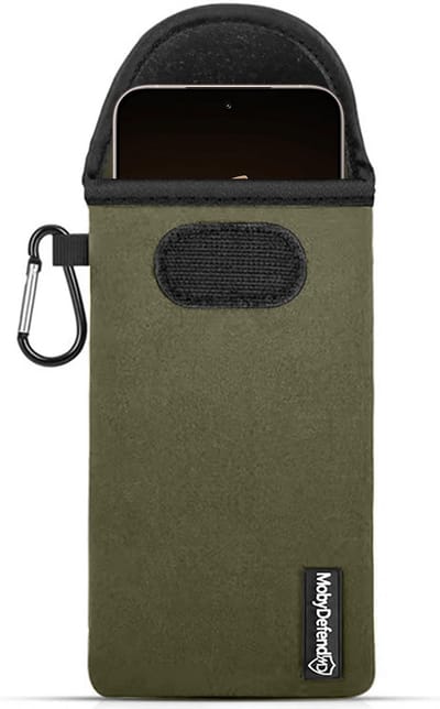 MobyDefend Hoesje - Geschikt voor Xiaomi 15T Pro - Neopreen Pouch Met Karabijnhaak - Insteek - Riemlus - Groen
