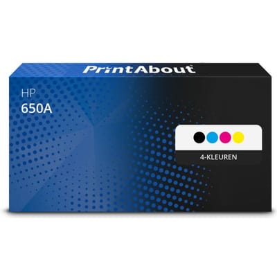 PrintAbout huismerk Toner 650A (CE270A) 4-kleuren Multipack Geschikt voor HP