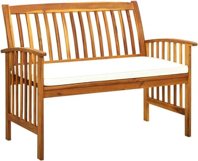 Houten Tuinbank - Buitenbank Zitje - Ontspannen Buiten - Massief Acaciahout - 119 cm Breed - Natuurlijk