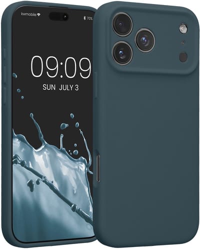 kwmobile telefoonhoesje geschikt voor Apple iPhone 17 Pro Max - TPU backcover met siliconen coating - Smartphone case in leisteen