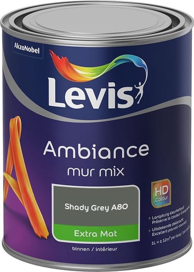 Levis - Ambiance Mur Extra Mat Mix - Shady Grey A80 - Mengverf - 1 L