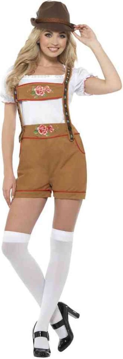 Smiffys - Sexy Bavarian Beer Girl Kostuum - S - Bruin