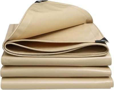 Waterdicht Zeildoek - Beschermhoes Tarp - Buiten Beschermen - Versterkte Randen - 3x6m - Beige