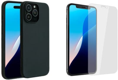 ShieldCase Ultradun telefoonhoesje geschikt voor de Apple iPhone 16 Pro hoesje - Ultra Thin case - Kunststof back cover - Dun design - Bescherming tegen vallen of stoten (zwart) + Screenprotector