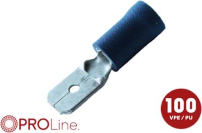 Kabelschoen 6.3x0.8 blauw (100stuks) ACV PROLine
