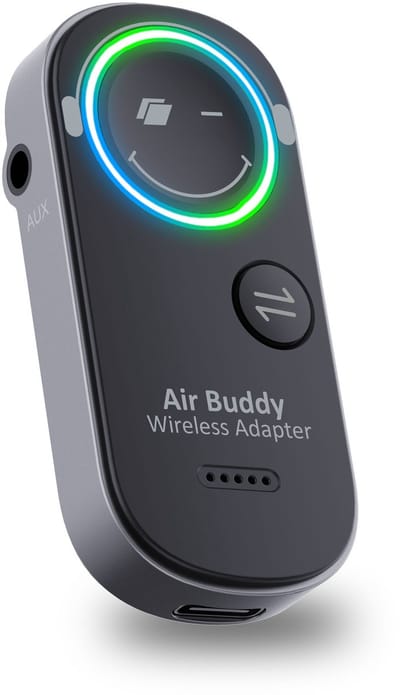 Caliber Airbuddy Pro Bluetooth Receiver & Bluetooth Transmitter - 2 in 1 - Gebruik je eigen draadloze koptelefoon in het vliegtuig - Bluetooth Ontvanger & Bluetooth Zender (PMR206BT)