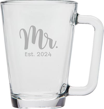 Gegraveerde Theeglas 26cl Mr. Est. 2024