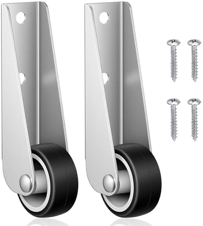 Vervangende Poortenwielen 40 x 68 x 17 mm - Rubber Wielen met L-Houder voor Tuindeuren, Meubels en Schuttingen