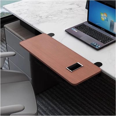 Bureauverlenging - Verstelbare plank - Werkruimte vergroten - Mechanisch vouwontwerp - 65x25cm - Wit