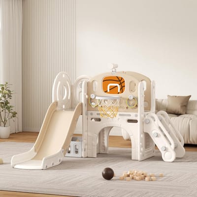 Kinder Combinatie Speeltoestel met Glijbaan, Klimrek en Opbergbox