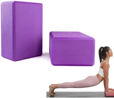 Unyqoos® Set van twee paarse yogablokken voor veilige en comfortabele oefeningen