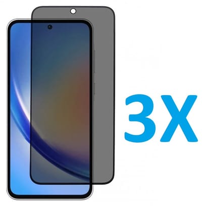 Screenprotector Glas - Privacy Tempered Glass Screen Protector Anti-Spy Geschikt voor: Samsung Galaxy A56 - 3x