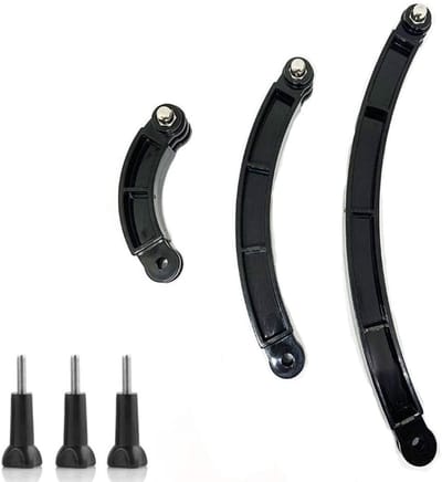 3-in-1 Verlengarm voor Helmhouder met Bocht - Geschikt voor Actiecamera's, Verstelbare Lengtes van 7.5/13.5/19.5 cm, Stabiele Montage voor Avontuurlijke Opnames