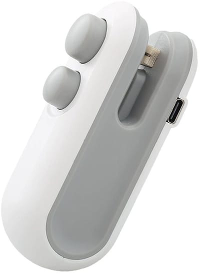 1 stuk Snackverpakkingszaksealer, draagbare mini-sealer voor picknicks en reizen, handmatige pers voor plastic zakken, magische zaksealer, zak voor aardappelchips, koekjeszak（Wit）