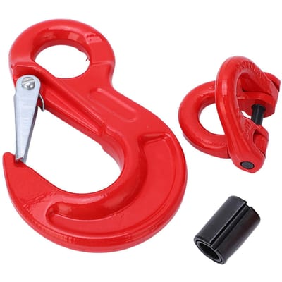 3.15 Ton Hijshaak met Veiligheidsklep Oog Slinghaak Dubbele Ring Gesp Set Kraan Hijsmateriaal red