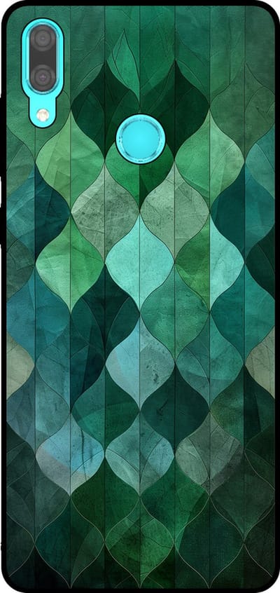Smartphonica Telefoonhoesje Geschikt voor Huawei Y7 (2019) met groene bladeren opdruk - TPU backcover case green leafs design geschikt voor Huawei Y7 (2019)