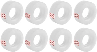 Beschrijfbaar Plakband (Set van 8) - Met de Hand Scheurbaar - Mat & Onzichtbaar - Ideaal voor Documenten Repareren - Laat Geen Sporen na.Wit-15mm