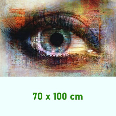 Allernieuwste.nl® Canvas Schilderij Het Oog in Graffiti - Kunst aan je Muur - Modern Graffiti - Kleur - 70 x 100 cm