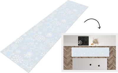 Keukenloper - Loper keuken - Winter - Sneeuwvlok - Design - 200x50 cm - Keukenloper vinyl