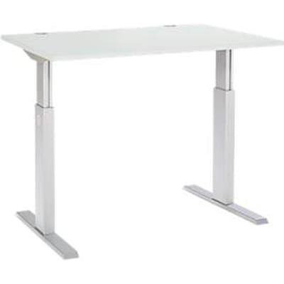 Schäfer Shop  Select Bureautafel ERGO-T, T-poot, eentraps elektrische in hoogte verstelbaar, B 1200 x D 800 x H 725 -1185 mm, lichtgrijs